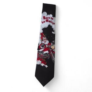 Hallmark Born to be Merry Santa Motorcycle Holiday Christmas Neck Tie